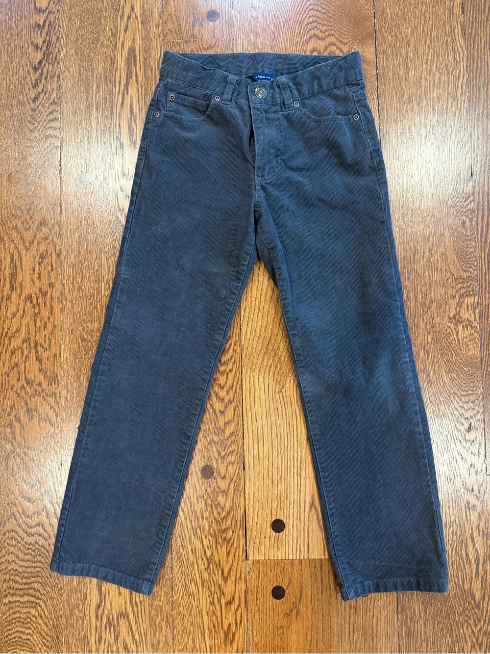 Janie and Jack Boys Size 7 Charcoal Corduroy Pants Adjustable Waist